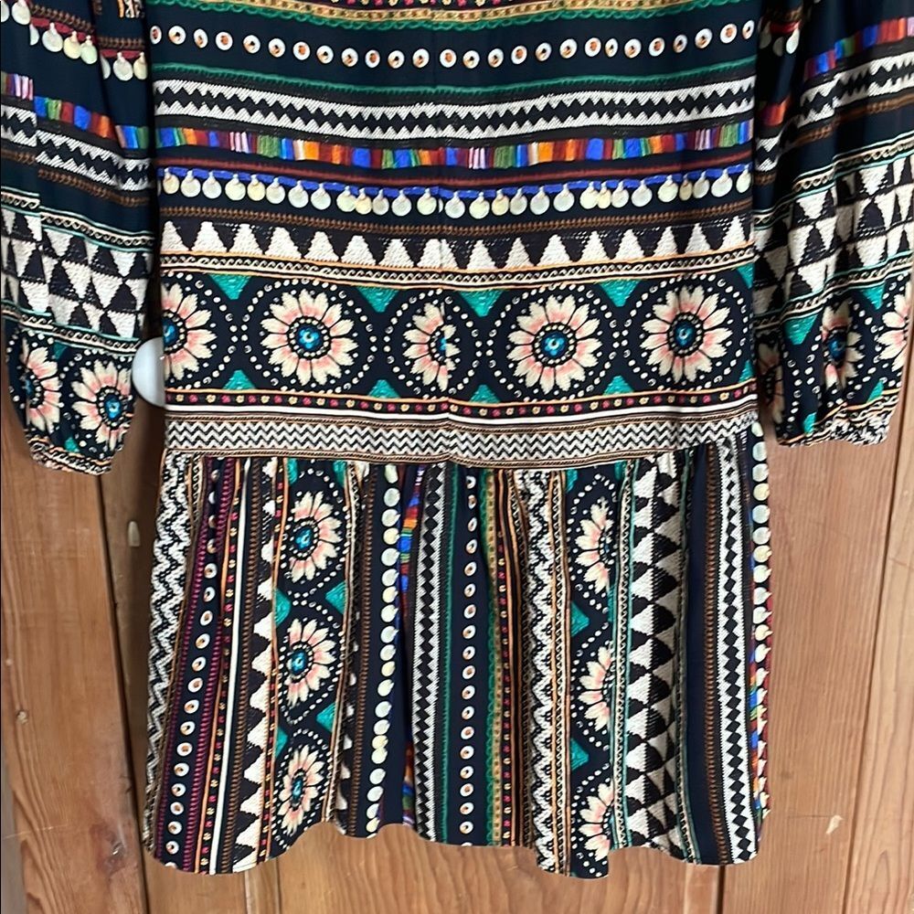 Farm Rio Carlotta abstract Patterned long sleeves tunic Dress - Picture 9 of 10